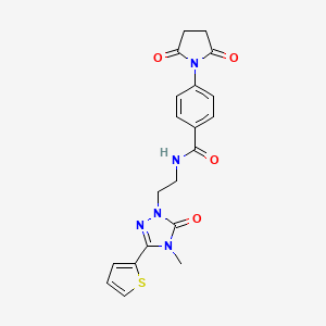 4-(2,5-dioxopyrrolidin-1-yl)-N-(2-(4-methyl-5-oxo-3-(thiophen-2-yl)-4,5-dihydro-1H-1,2,4-triazol-1-yl)ethyl)benzamide