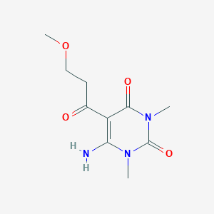 molecular formula C10H15N3O4 B2586563 6-amino-5-(3-methoxypropanoyl)-1,3-dimethylpyrimidine-2,4(1H,3H)-dione CAS No. 1105195-90-1