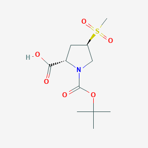 molecular formula C11H19NO6S B2586570 (4R)-1-Boc-4-(methylsulfonyl)-L-proline CAS No. 1252640-76-8