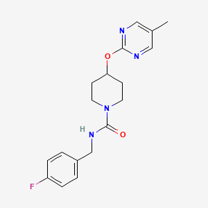 molecular formula C18H21FN4O2 B2586571 N-[(4-fluorophenyl)methyl]-4-[(5-methylpyrimidin-2-yl)oxy]piperidine-1-carboxamide CAS No. 2380059-06-1