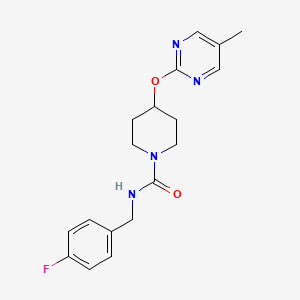 molecular formula C18H21FN4O2 B2586571 N-[(4-Fluorophenyl)methyl]-4-(5-methylpyrimidin-2-yl)oxypiperidine-1-carboxamide CAS No. 2380059-06-1