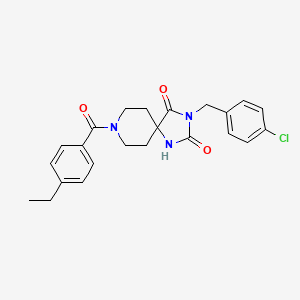 molecular formula C23H24ClN3O3 B2586572 3-(4-Chlorobenzyl)-8-(4-ethylbenzoyl)-1,3,8-triazaspiro[4.5]decane-2,4-dione CAS No. 1021101-07-4