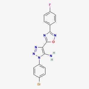 molecular formula C16H10BrFN6O B2586576 1-(4-bromophenyl)-4-(3-(4-fluorophenyl)-1,2,4-oxadiazol-5-yl)-1H-1,2,3-triazol-5-amine CAS No. 899950-08-4