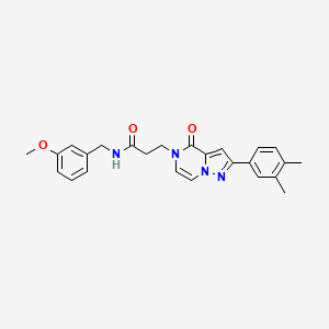molecular formula C25H26N4O3 B2586583 3-[2-(3,4-dimethylphenyl)-4-oxopyrazolo[1,5-a]pyrazin-5(4H)-yl]-N-(3-methoxybenzyl)propanamide CAS No. 1326877-12-6