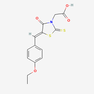 molecular formula C14H13NO4S2 B2586593 [(5Z)-5-(4-ethoxybenzylidene)-4-oxo-2-thioxo-1,3-thiazolidin-3-yl]acetic acid CAS No. 313530-07-3