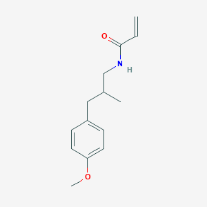 molecular formula C14H19NO2 B2586596 N-[3-(4-Methoxyphenyl)-2-methylpropyl]prop-2-enamide CAS No. 2305547-85-5