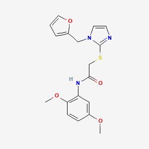 N-(2,5-dimethoxyphenyl)-2-[1-(furan-2-ylmethyl)imidazol-2-yl]sulfanylacetamide