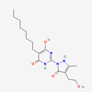 6-hydroxy-2-[4-(2-hydroxyethyl)-3-methyl-5-oxo-2,5-dihydro-1H-pyrazol-1-yl]-5-octyl-4(3H)-pyrimidinone