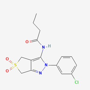 N-[2-(3-chlorophenyl)-5,5-dioxo-4,6-dihydrothieno[3,4-c]pyrazol-3-yl]butanamide
