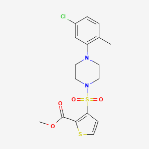 molecular formula C17H19ClN2O4S2 B2586616 Methyl 3-{[4-(5-chloro-2-methylphenyl)piperazin-1-yl]sulfonyl}thiophene-2-carboxylate CAS No. 895263-11-3