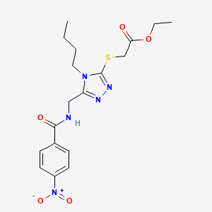 Ethyl 2-[[4-butyl-5-[[(4-nitrobenzoyl)amino]methyl]-1,2,4-triazol-3-yl]sulfanyl]acetate