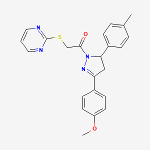 1-(3-(4-methoxyphenyl)-5-(p-tolyl)-4,5-dihydro-1H-pyrazol-1-yl)-2-(pyrimidin-2-ylthio)ethanone