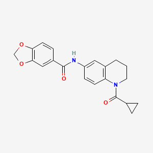 N-[1-(cyclopropanecarbonyl)-3,4-dihydro-2H-quinolin-6-yl]-1,3-benzodioxole-5-carboxamide