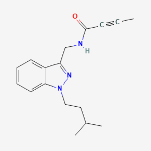 molecular formula C17H21N3O B2586635 N-[[1-(3-Methylbutyl)indazol-3-yl]methyl]but-2-ynamide CAS No. 2411260-53-0