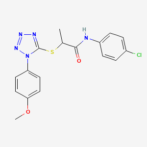 molecular formula C17H16ClN5O2S B2586636 N-(4-chlorophenyl)-2-{[1-(4-methoxyphenyl)-1H-1,2,3,4-tetrazol-5-yl]sulfanyl}propanamide CAS No. 887348-24-5