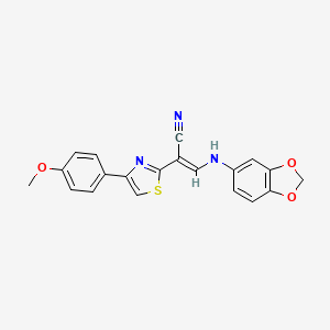 (E)-3-(benzo[d][1,3]dioxol-5-ylamino)-2-(4-(4-methoxyphenyl)thiazol-2-yl)acrylonitrile