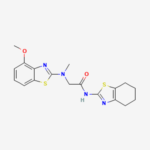 molecular formula C18H20N4O2S2 B2586643 2-((4-methoxybenzo[d]thiazol-2-yl)(methyl)amino)-N-(4,5,6,7-tetrahydrobenzo[d]thiazol-2-yl)acetamide CAS No. 1351613-45-0