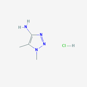 molecular formula C4H9ClN4 B2586645 dimethyl-1H-1,2,3-triazol-4-amine hydrochloride CAS No. 1909308-42-4