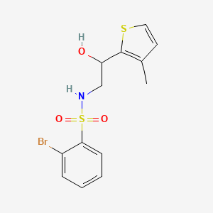 molecular formula C13H14BrNO3S2 B2586648 2-bromo-N-(2-hydroxy-2-(3-methylthiophen-2-yl)ethyl)benzenesulfonamide CAS No. 1448130-08-2