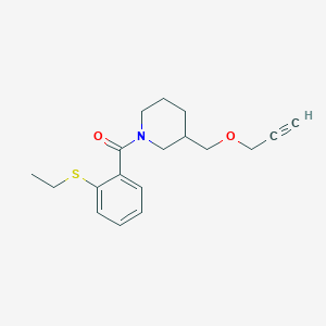 molecular formula C18H23NO2S B2586649 (2-(Ethylthio)phenyl)(3-((prop-2-yn-1-yloxy)methyl)piperidin-1-yl)methanone CAS No. 1251611-58-1