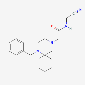 B2586651 2-(1-Benzyl-1,4-diazaspiro[5.5]undecan-4-yl)-N-(cyanomethyl)acetamide CAS No. 2224381-83-1