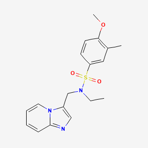 molecular formula C18H21N3O3S B2586655 N-ethyl-N-({imidazo[1,2-a]pyridin-3-yl}methyl)-4-methoxy-3-methylbenzene-1-sulfonamide CAS No. 1448047-12-8