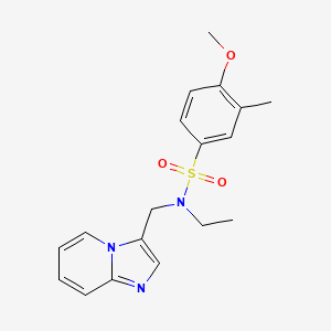 molecular formula C18H21N3O3S B2586655 N-ethyl-N-(imidazo[1,2-a]pyridin-3-ylmethyl)-4-methoxy-3-methylbenzenesulfonamide CAS No. 1448047-12-8