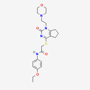 molecular formula C23H30N4O4S B2586662 N-(4-ethoxyphenyl)-2-((1-(2-morpholinoethyl)-2-oxo-2,5,6,7-tetrahydro-1H-cyclopenta[d]pyrimidin-4-yl)thio)acetamide CAS No. 898444-51-4