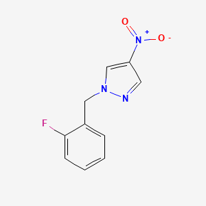 molecular formula C10H8FN3O2 B2586664 1-(2-Fluorobenzyl)-4-nitro-1H-pyrazole CAS No. 333311-67-4