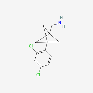 molecular formula C12H13Cl2N B2586665 [3-(2,4-Dichlorophenyl)-1-bicyclo[1.1.1]pentanyl]methanamine CAS No. 2287332-59-4