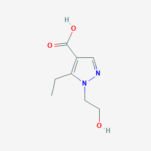 molecular formula C8H12N2O3 B2586666 5-ethyl-1-(2-hydroxyethyl)-1H-pyrazole-4-carboxylic acid CAS No. 1152571-27-1