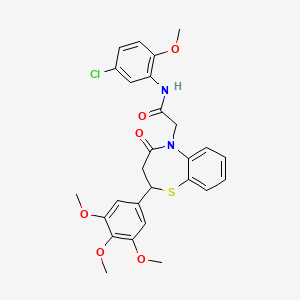 N-(5-chloro-2-methoxyphenyl)-2-(4-oxo-2-(3,4,5-trimethoxyphenyl)-3,4-dihydrobenzo[b][1,4]thiazepin-5(2H)-yl)acetamide