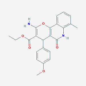 ethyl 2-amino-4-(4-methoxyphenyl)-7-methyl-5-oxo-5,6-dihydro-4H-pyrano[3,2-c]quinoline-3-carboxylate