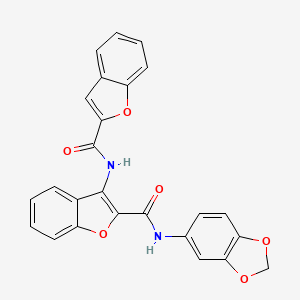molecular formula C25H16N2O6 B2586681 N-(2H-1,3-benzodioxol-5-yl)-3-(1-benzofuran-2-amido)-1-benzofuran-2-carboxamide CAS No. 888464-13-9
