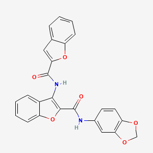molecular formula C25H16N2O6 B2586681 N-(苯并[d][1,3]二噁杂环-5-基)-3-(苯并呋喃-2-羧胺基)苯并呋喃-2-羧酰胺 CAS No. 888464-13-9