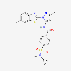 molecular formula C24H25N5O3S2 B2586687 4-(N-cyclopropyl-N-methylsulfamoyl)-N-(1-(4,6-dimethylbenzo[d]thiazol-2-yl)-3-methyl-1H-pyrazol-5-yl)benzamide CAS No. 1170814-81-9