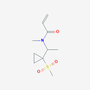 molecular formula C10H17NO3S B2586697 N-Methyl-N-[1-(1-methylsulfonylcyclopropyl)ethyl]prop-2-enamide CAS No. 2361641-59-8