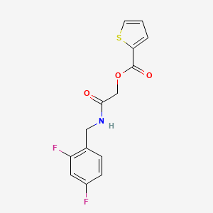 molecular formula C14H11F2NO3S B2586698 2-((2,4-Difluorobenzyl)amino)-2-oxoethyl thiophene-2-carboxylate CAS No. 1794741-57-3