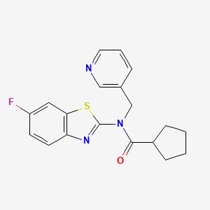 molecular formula C19H18FN3OS B2586706 N-(6-fluorobenzo[d]thiazol-2-yl)-N-(pyridin-3-ylmethyl)cyclopentanecarboxamide CAS No. 1172267-16-1