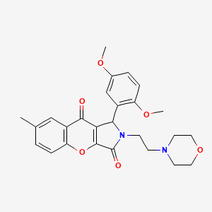 B2586713 1-(2,5-Dimethoxyphenyl)-7-methyl-2-(2-morpholinoethyl)-1,2-dihydrochromeno[2,3-c]pyrrole-3,9-dione CAS No. 893354-00-2