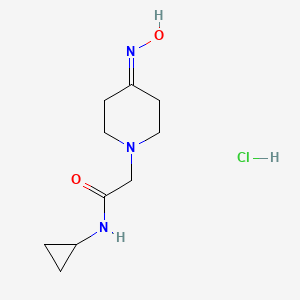molecular formula C10H18ClN3O2 B2586719 N-cyclopropyl-2-[4-(hydroxyimino)piperidin-1-yl]acetamide hydrochloride CAS No. 1171559-62-8