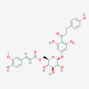 molecular formula C31H32O13 B2586730 [(2R,3S,4S,5R,6S)-6-[3,5-Dihydroxy-4-[3-(4-hydroxyphenyl)propanoyl]phenoxy]-3,4,5-trihydroxyoxan-2-yl]methyl (E)-3-(4-hydroxy-3-methoxyphenyl)prop-2-enoate CAS No. 2058292-99-0