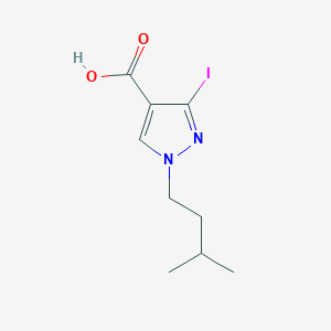 molecular formula C9H13IN2O2 B2586740 3-Iodo-1-(3-methylbutyl)pyrazole-4-carboxylic acid CAS No. 1946822-14-5