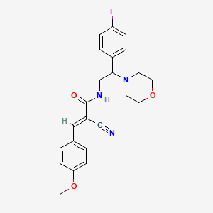 molecular formula C23H24FN3O3 B2586743 (E)-2-cyano-N-[2-(4-fluorophenyl)-2-morpholin-4-ylethyl]-3-(4-methoxyphenyl)prop-2-enamide CAS No. 326009-63-6