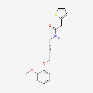 molecular formula C17H17NO3S B2586749 N-(4-(2-methoxyphenoxy)but-2-yn-1-yl)-2-(thiophen-2-yl)acetamide CAS No. 1421505-53-4