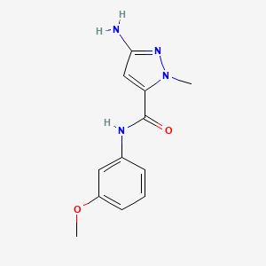 molecular formula C12H14N4O2 B2586751 3-amino-N-(3-methoxyphenyl)-1-methyl-1H-pyrazole-5-carboxamide CAS No. 1856035-90-9