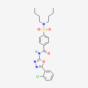 molecular formula C23H27ClN4O4S B2586754 N-[5-(2-chlorophenyl)-1,3,4-oxadiazol-2-yl]-4-(dibutylsulfamoyl)benzamide CAS No. 501351-74-2