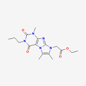 molecular formula C17H23N5O4 B2586760 Ethyl 2-(4,7,8-trimethyl-1,3-dioxo-2-propylpurino[7,8-a]imidazol-6-yl)acetate CAS No. 915931-38-3