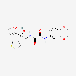 molecular formula C20H18N2O6S B2586766 N'-(2,3-dihydro-1,4-benzodioxin-6-yl)-N-[2-(furan-2-yl)-2-hydroxy-2-(thiophen-3-yl)ethyl]ethanediamide CAS No. 2097929-28-5