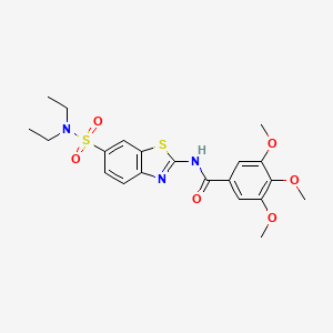molecular formula C21H25N3O6S2 B2586770 N-[6-(diethylsulfamoyl)-1,3-benzothiazol-2-yl]-3,4,5-trimethoxybenzamide CAS No. 881042-26-8